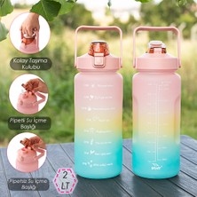 Voit 019 Motivasyon Su Matarası - Su Şisesi - Stickerlı Bpa Free Kokusuz Suluk 2 Lt - Pembe