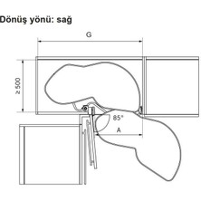 Hafele Lemans Iı Sepet A. Style Krom Sağ 45 cm