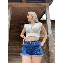 Meissa Fashion Göğüs Dekoleli Kolsuz Crop