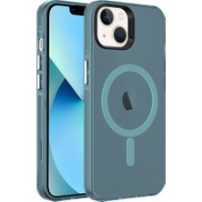 Smcase Apple iPhone 14 Kılıf C-Pro Arkası Buzlu Transparan Flex Tuşlu Magsafeli Koyu Yeşil