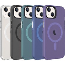 Smcase Apple iPhone 14 Kılıf C-Pro Arkası Buzlu Transparan Flex Tuşlu Magsafeli Koyu Yeşil