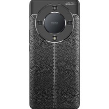 Teleplus Huawei Honor x 9A Kılıf Niss Silikon Deri Görünümlü Kamera Korumalı Siyah
