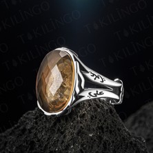 Takılingo 925 Ayar Gümüş Zultanit Taşlı Arapca Ya Ali Yazılı Erkek Yüzük