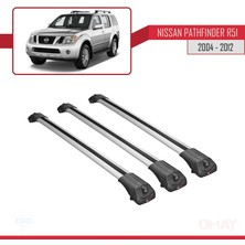 Nissan Pathfinder (R51) 2004-2012 Arası ile Uyumlu Ace-1 Ara Atkı Tavan Barı Gri 3 Adet Bar