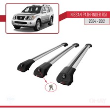 Nissan Pathfinder (R51) 2004-2012 Arası ile Uyumlu Ace-1 Ara Atkı Tavan Barı Gri 3 Adet Bar