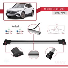 Mercedes Eqb (X243) 2021 ve Sonrası ile Uyumlu Fly Model Ara Atkı Tavan Barı Gri 3 Adet Bar