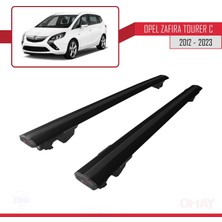 Opel - Vauxhall Zafira Tourer C 2012-2019 Arası ile Uyumlu Hook Model Anahtar Kilitli Ara Atkı Tavan Barı Siyah