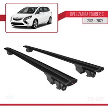 Opel - Vauxhall Zafira Tourer C 2012-2019 Arası ile Uyumlu Hook Model Anahtar Kilitli Ara Atkı Tavan Barı Siyah