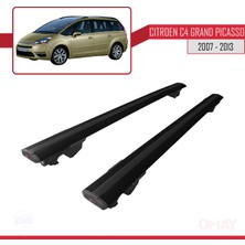 Citroen C4 Grand Picasso 2007-2013 Arası ile Uyumlu Hook Model Anahtar Kilitli Ara Atkı Tavan Barı Siyah