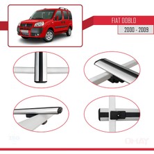 Fiat Doblo 2000-2009 Arası ile Uyumlu Basıc Model Ara Atkı Tavan Barı Gri 4 Adet