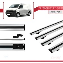 Volkswagen Transporter (T5) 2003-2015 Arası ile Uyumlu Basıc Model Ara Atkı Tavan Barı Gri 4 Adet