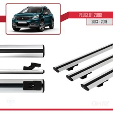 Peugeot 2008 2013-2019 Arası ile Uyumlu Basıc Model Ara Atkı Tavan Barı Gri 3 Adet