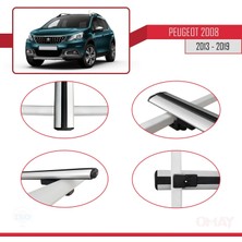 Peugeot 2008 2013-2019 Arası ile Uyumlu Basıc Model Ara Atkı Tavan Barı Gri 3 Adet