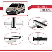 Citroen Nemo 2007 Arası ile Uyumlu Basıc Model Ara Atkı Tavan Barı Gri 4 Adet