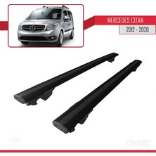 Mercedes Citan 2012-2020 Arası ile Uyumlu Hook Model Anahtar Kilitli Ara Atkı Tavan Barı Siyah