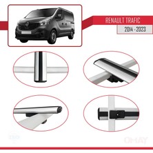 Renault Trafic 2014 ve Sonrası ile Uyumlu Basıc Model Ara Atkı Tavan Barı Gri 3 Adet