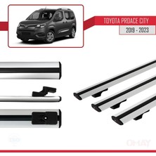 Toyota Proace City 2019 ve Sonrası ile Uyumlu Basıc Model Ara Atkı Tavan Barı Gri 3 Adet