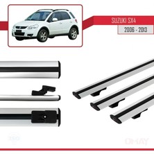 Suzuki Sx4 2006-2013 Arası ile Uyumlu Basıc Model Ara Atkı Tavan Barı Gri 3 Adet