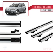 Mitsubishi Outlander 2006-2013 Arası ile Uyumlu Basıc Model Ara Atkı Tavan Barı Gri 3 Adet