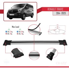 Renault Trafic 2014 ve Sonrası ile Uyumlu Fly Model Ara Atkı Tavan Barı Gri 4 Adet Bar