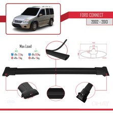 Ford Connect 2002-2013 Arası ile Uyumlu Fly Model Ara Atkı Tavan Barı Siyah 4 Adet Bar