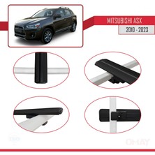 Mitsubishi Asx 2010 ve Sonrası ile Uyumlu Basıc Model Ara Atkı Tavan Barı Siyah 3 Adet