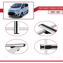 Ford Transit Tourneo - Custom 2007-2017 Arası ile Uyumlu Basıc Model Ara Atkı Tavan Barı Gri 4 Adet