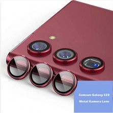 Newface Samsung Galaxy S23 Plus Metal Kamera Lens - Kırmızı