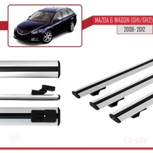 Mazda 6 Wagon (Gh1/gh2) 2008-2012 Arası ile Uyumlu Basıc Model Ara Atkı Tavan Barı Gri 3 Adet