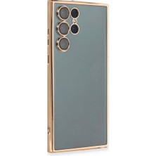 Newface Samsung Galaxy S22 Ultra Kılıf Razer Lensli Silikon - Gold