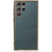 Newface Samsung Galaxy S22 Ultra Kılıf Razer Lensli Silikon - Gold