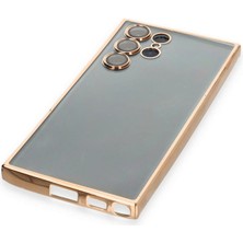 Newface Samsung Galaxy S22 Ultra Kılıf Razer Lensli Silikon - Gold