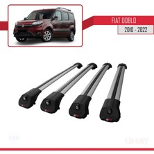 Fiat Doblo 2010-2022 Arası ile Uyumlu Ace-1 Ara Atkı Tavan Barı Gri 4 Adet Bar