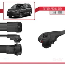 Toyota Proace City 2019 ve Sonrası ile Uyumlu Ace-1 Ara Atkı Tavan Barı Siyah 4 Adet Bar