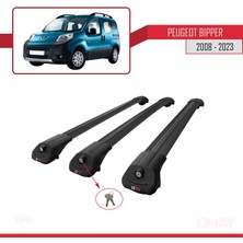 Peugeot Bipper 2008 ve Sonrası ile Uyumlu Ace-1 Ara Atkı Tavan Barı Siyah 3 Adet Bar