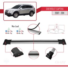 Chevrolet Captiva 2007-2011 Arası ile Uyumlu Fly Model Ara Atkı Tavan Barı Gri 3 Adet Bar