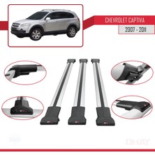 Chevrolet Captiva 2007-2011 Arası ile Uyumlu Fly Model Ara Atkı Tavan Barı Gri 3 Adet Bar