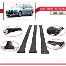 Bmw 3 Serisi (E46) Tourıng 1998-2005 Arası ile Uyumlu Fly Model Ara Atkı Tavan Barı Siyah 3 Adet Bar