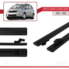 OMAY Toyota Corolla Verso (AR10) 2002-2003 Arası ile Uyumlu Basıc Model Ara Atkı Tavan Barı Siyah