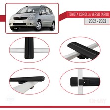 OMAY Toyota Corolla Verso (AR10) 2002-2003 Arası ile Uyumlu Basıc Model Ara Atkı Tavan Barı Siyah