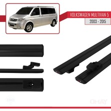 OMAY Volkswagen Multivan (T5) 2003-2015 Arası ile Uyumlu Basıc Model Ara Atkı Tavan Barı Siyah