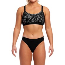 Funkita x Fit Texta Mess Kadın Tek Üst Bra / Sporcu Sütyeni, Çift Geniş Askılı Çapraz Sırt