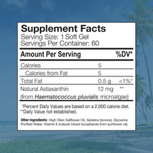 Nutrex BioAstin Hawaii Bioastin Hawaiian Astaxanthin 12 mg 60 Softgel Kapsül Abd'den