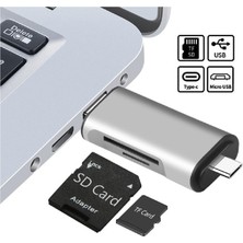 Temiz Pazar Type C USB Kart Okuyucu Micro Sd Card Reader Çevirici Dönüştürücü Adaptör