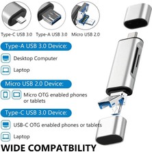 Temiz Pazar Type C USB Kart Okuyucu Micro Sd Card Reader Çevirici Dönüştürücü Adaptör