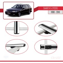 OMAY Saab 9-5 (YS3E) 1998-2010 Arası ile Uyumlu Basıc Model Ara Atkı Tavan Barı Gri