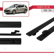 OMAY Peugeot 207 Sw 2006-2014 Arası ile Uyumlu Basıc Model Ara Atkı Tavan Barı Siyah