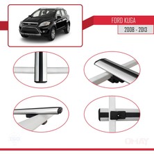 OMAY Ford Kuga 2008-2013 Arası ile Uyumlu Basıc Model Ara Atkı Tavan Barı Gri