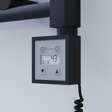 Radiva Haiti Elektrikli Havlupan 500X1100 Düz Siyah Mat (Ktx3 Termostat) 600 Watt Spiral Kablolu