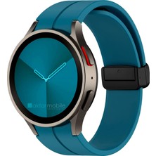 AktarMobile Samsung Galaxy Watch 6 Classic 43 / 47 mm Silikon Kordon Magnetik D Tokalı Spor Kayış Mıknatıslı